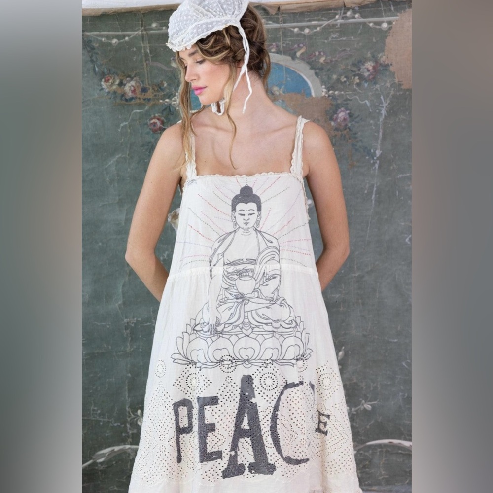 MAGNOLIA PEARL TEVY PEACE TANK DRESS EYELET BUDDHA